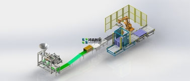 Open Mouth Bag Full Automatic Bag Packing Machine System With Pallet Wrapper